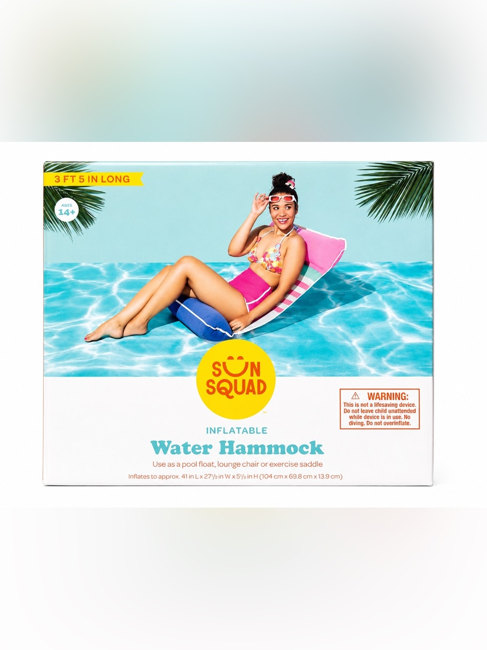 Sun Squad‎ Inflatable Water Hammock Pool Summer
